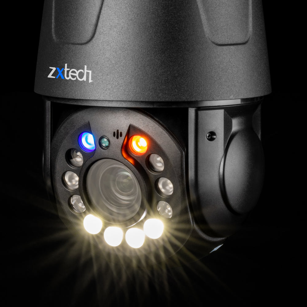 Zxtech 5MP/4K Wireless PTZ CCTV System - 3 x WiFi Security Camera 5X/10X/20X Auto Zoom Colour Night Vision Outdoor 2-Way-Audio 9CH Sony Starvis