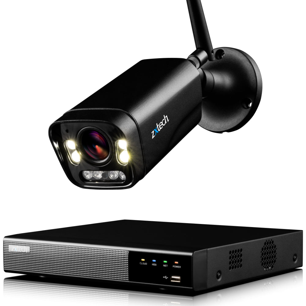 Zxtech 5MP/8MP/4K Wireless CCTV System - 1x WiFi Security Camera Outdoor 2-Way-Audio Night Vision 9CH Sony Starvis | WF1D9Y