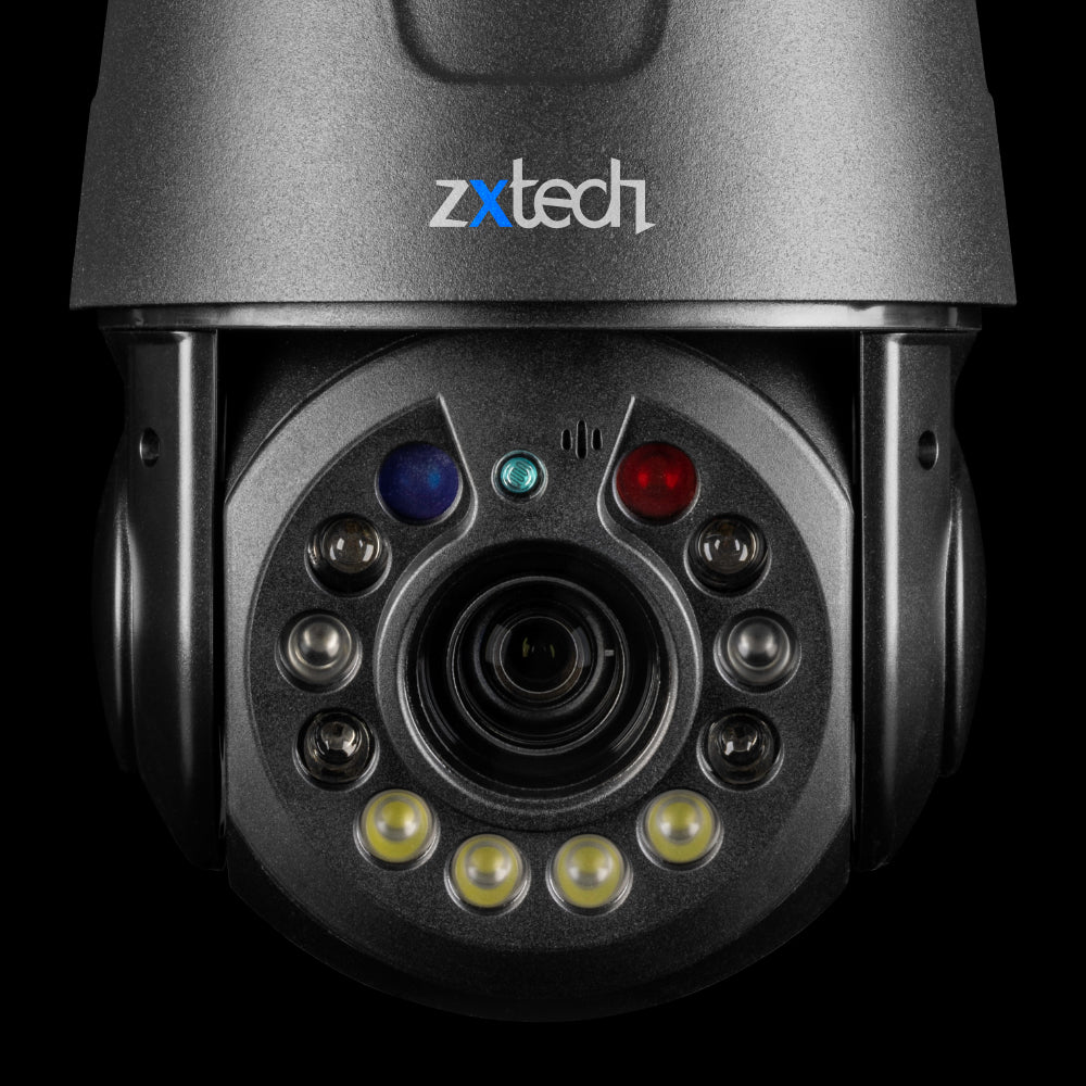 Zxtech 5MP/4K Wireless PTZ CCTV System  - 8 x WiFi Security Camera 5X/10X/20X Auto Zoom Colour Night Vision Outdoor 2-Way-Audio 9CH Sony Starvis