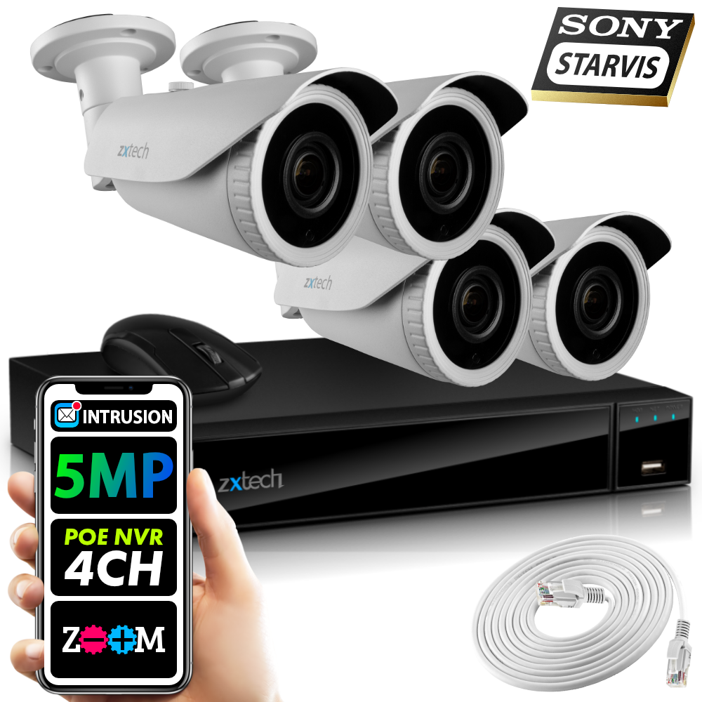 Zxtech Onyx 4 Channel PoE 4K 8MP Network Video Recorder CCTV NVR