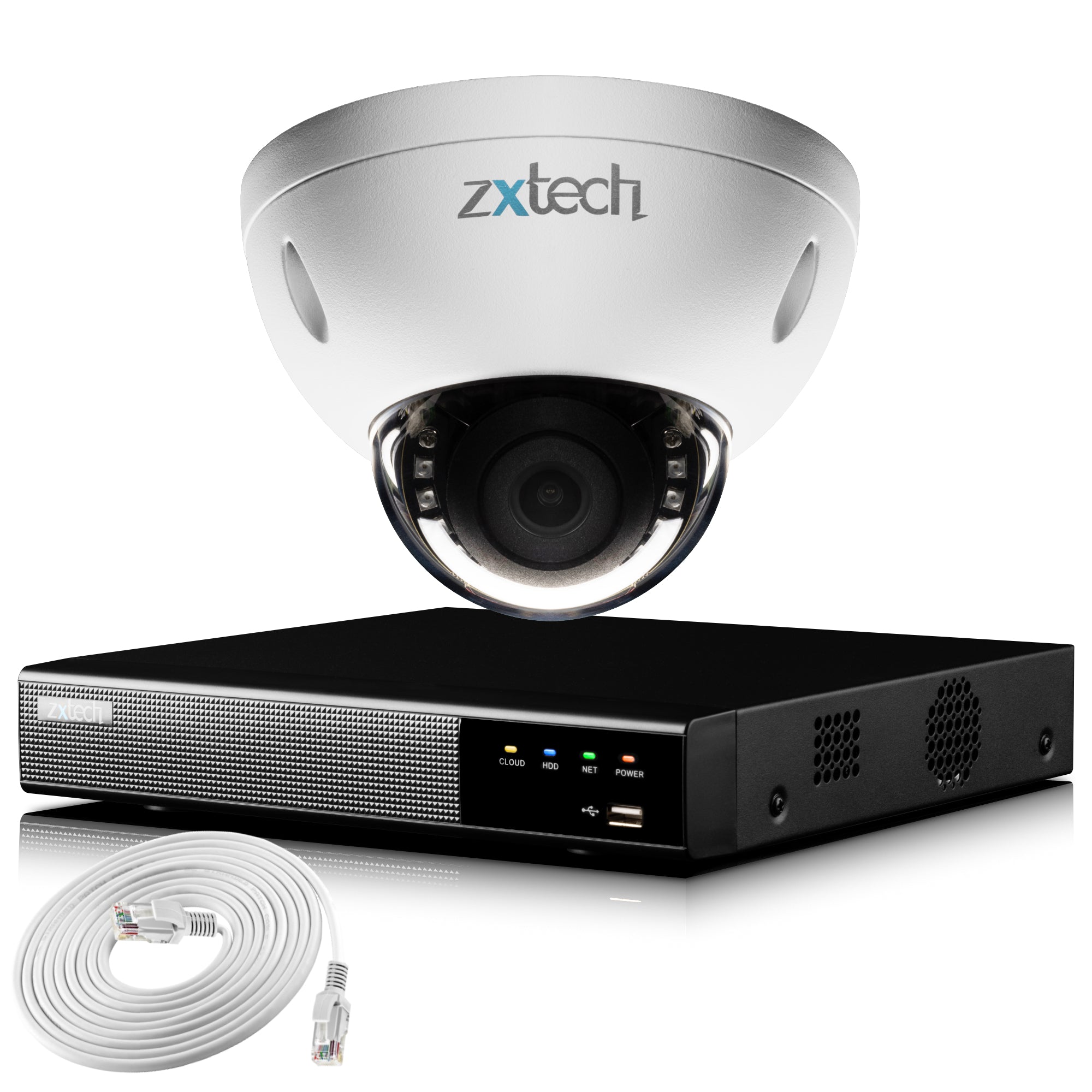 Zxtech IK10 4K CCTV System - 1 x IP PoE Cameras Face Detection Outdoor Sony Starvis Enhanced Night Vision  | IK1A4Z